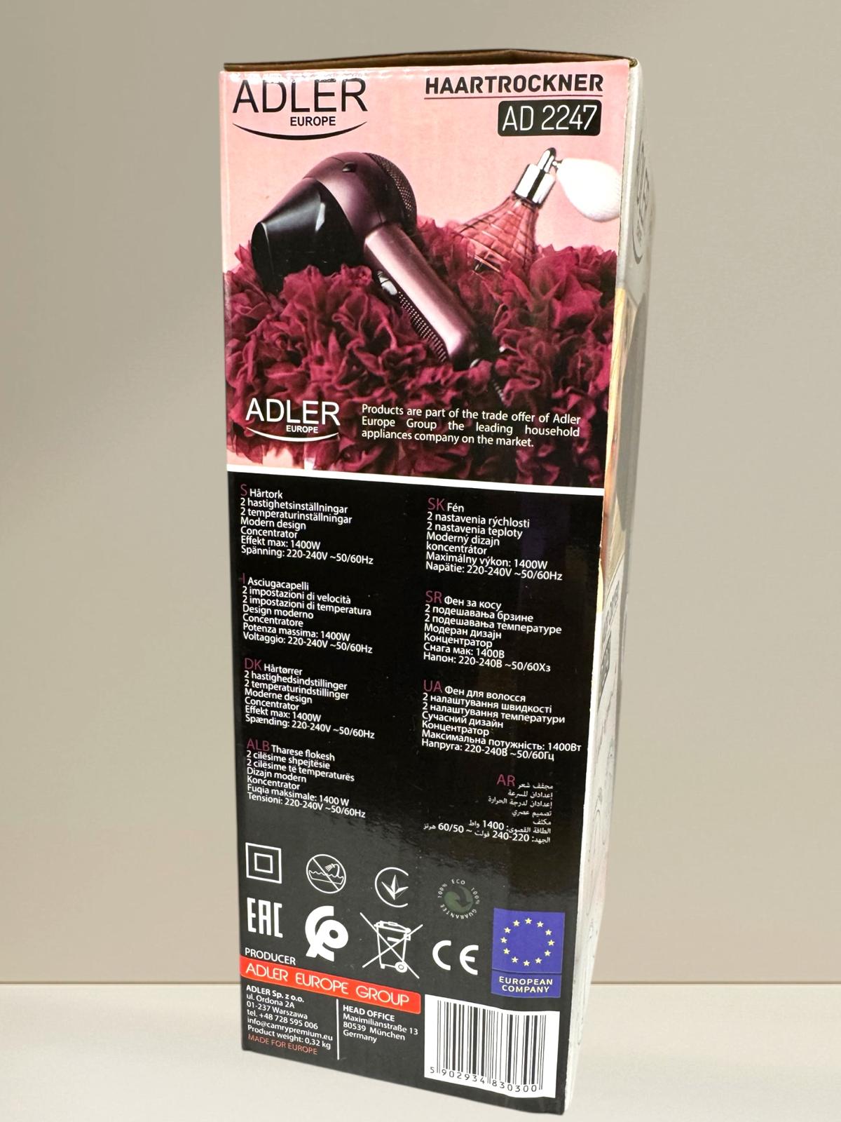 Adler Reisefön / Haartrockner 1400 W